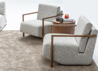 Armchair Living room Furniture Design Modern Upholstery 1 Seats Relax Gray Club